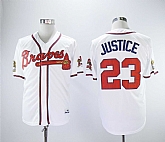 Braves 23 David Justice White 1993 Throwback Baseball Jerseys,baseball caps,new era cap wholesale,wholesale hats